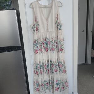 Sundance Cream Floral Embroidered Dress